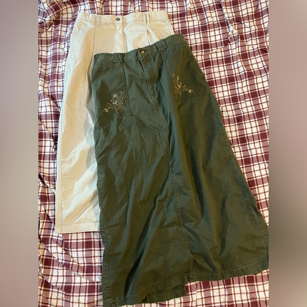 White Stag Green and Cream Skirts women’s Vintage Bottoms